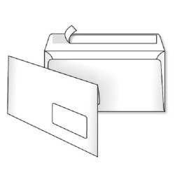 Конверт Е65 (110*220) скл білий з віконцем (45*90)
