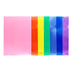 Папка-куточок А4, пластикова, прозора E31153 колір асорті