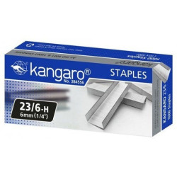 Скоби канцелярські №23/6 Kangaro в картонній упаковці 1000шт