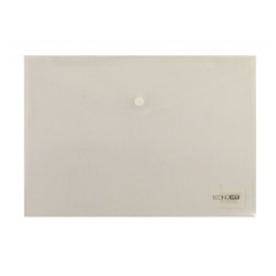 Конверт пластиковий А4 з кнопкою прозорий  E31301-14 колір білий