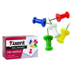 Кнопки-цвяхи  Axent4203 колір асорті в картонній упаковц 31мм/30шт