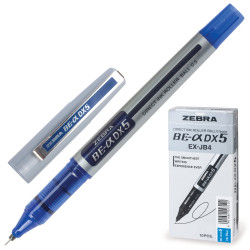 Ручка ролер 0,7мм.Zebra AX7 , серебриста корпус синій. синя